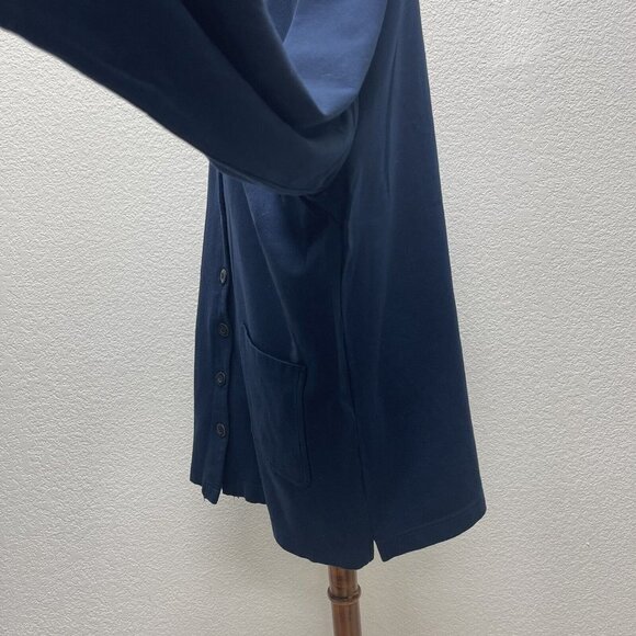 Andrea Jovine Womens Plus 1X Open Front Cardigan Navy Blue Lightweight Stretch - Picture 6 of 8